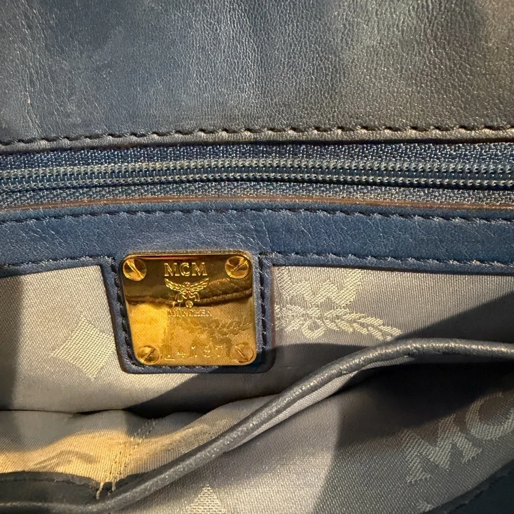 MCM Blue Leather Shoulder Bag - Unbranded - Picture 3 of 15